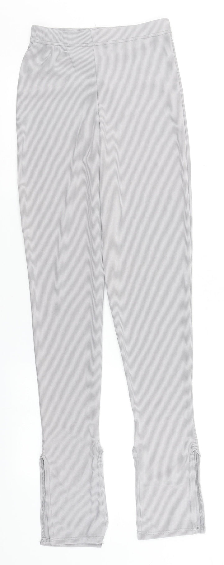 PRETTYLITTLETHING Womens Silver  Polyester Trousers  Size 8 L30 in Regular