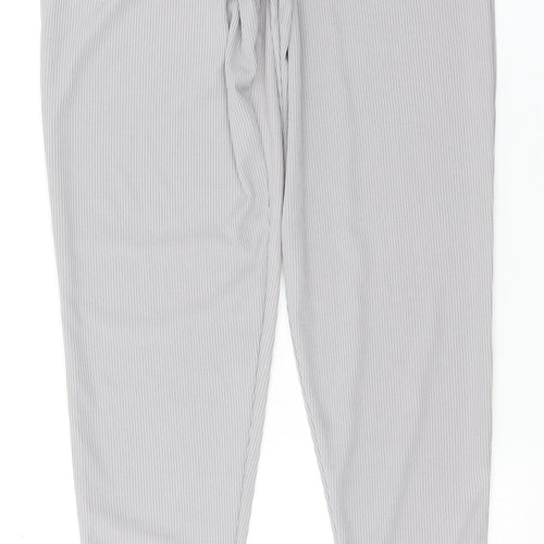 PRETTYLITTLETHING Womens Silver  Polyester Trousers  Size 8 L30 in Regular