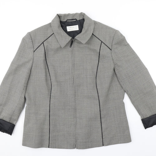Precis Womens Grey Houndstooth  Jacket  Size 16