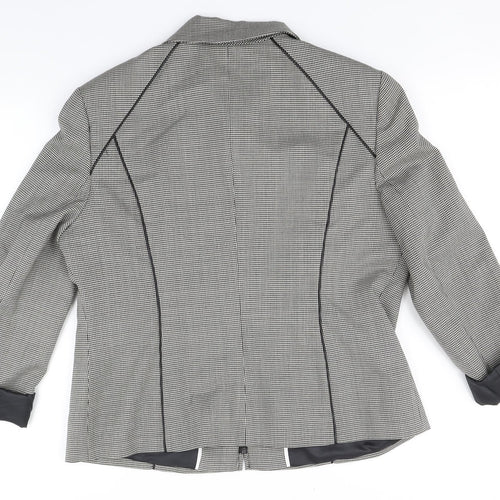 Precis Womens Grey Houndstooth  Jacket  Size 16