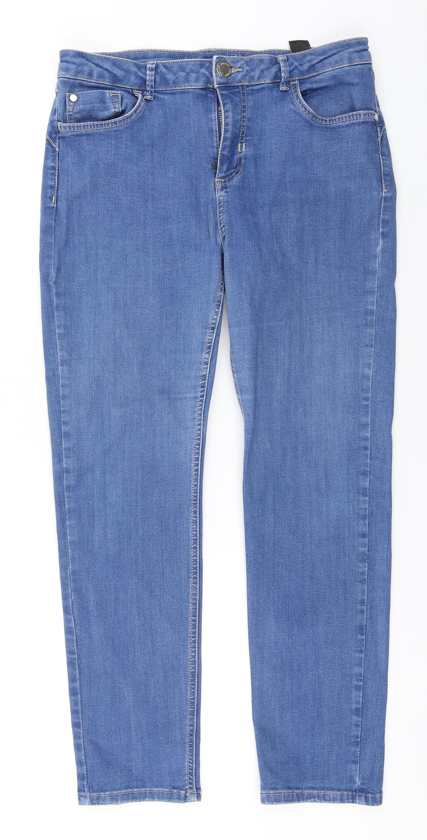 Per Una Womens Blue   Straight Jeans Size 14 L26 in Slim