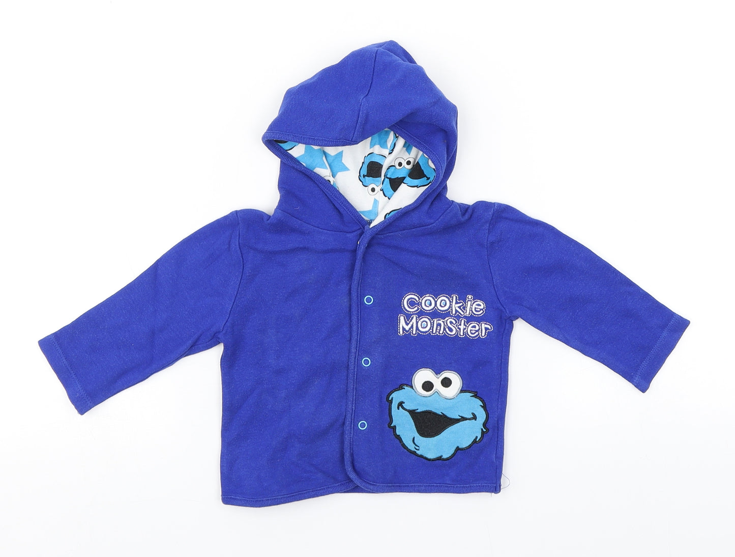 Sesame Street Baby Blue  Cotton Pullover Jumper Size 3-6 Months   - Cookie Monster