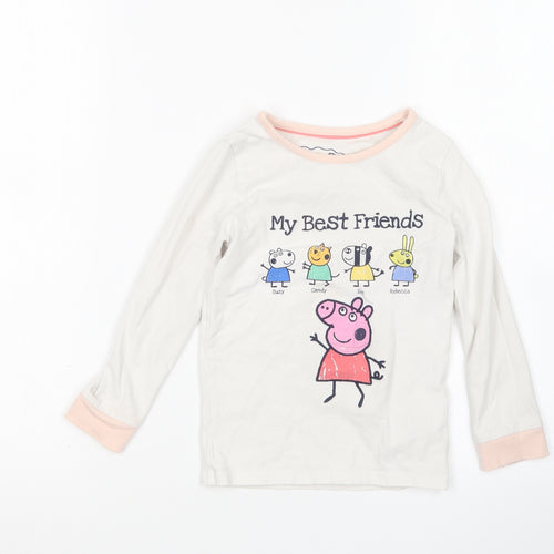 m7s Girls Multicoloured  Cotton Top Pyjama Top Size 3-4 Years   - Peppa Pig
