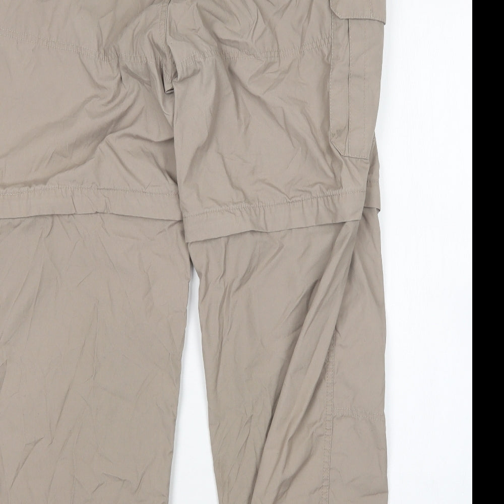 Craghoppers Mens Beige  Polyester Rain Trousers Trousers Size 38 L30 in Regular  - Zip offs