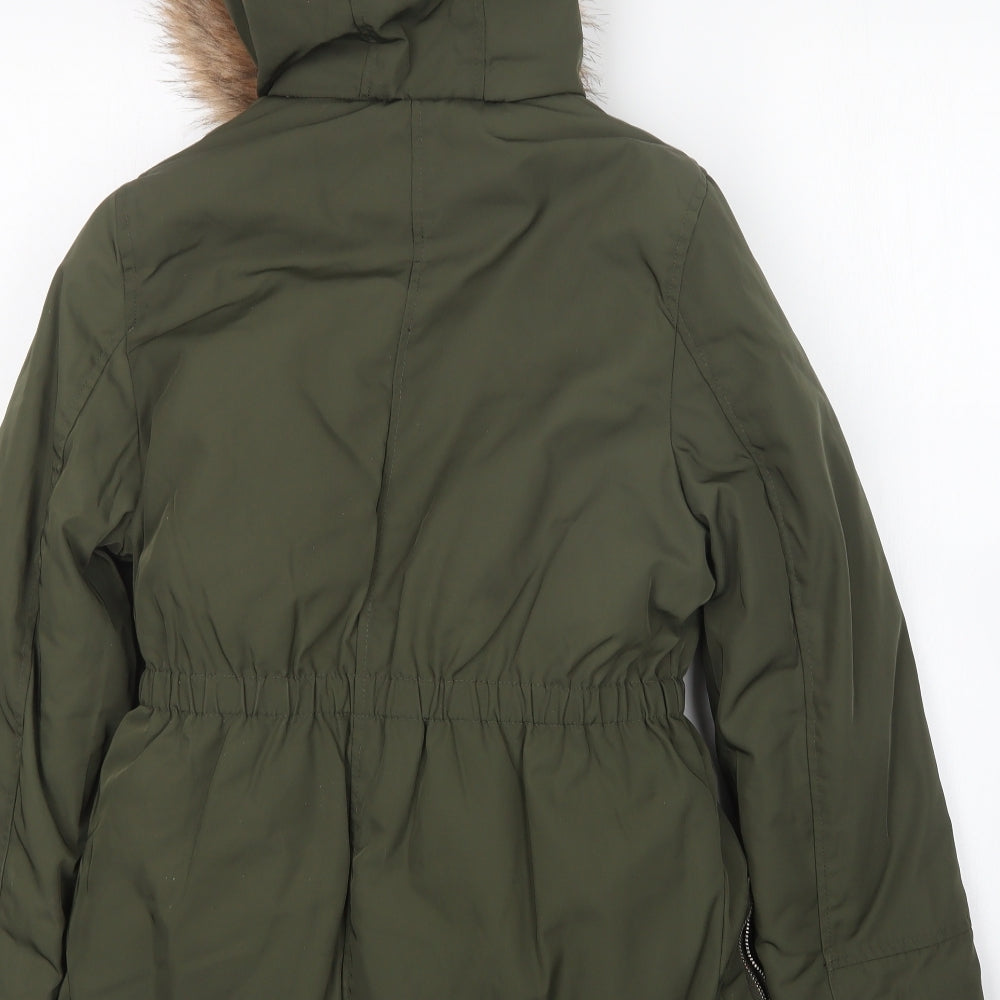 George Girls Green   Parka Coat Size 11-12 Years