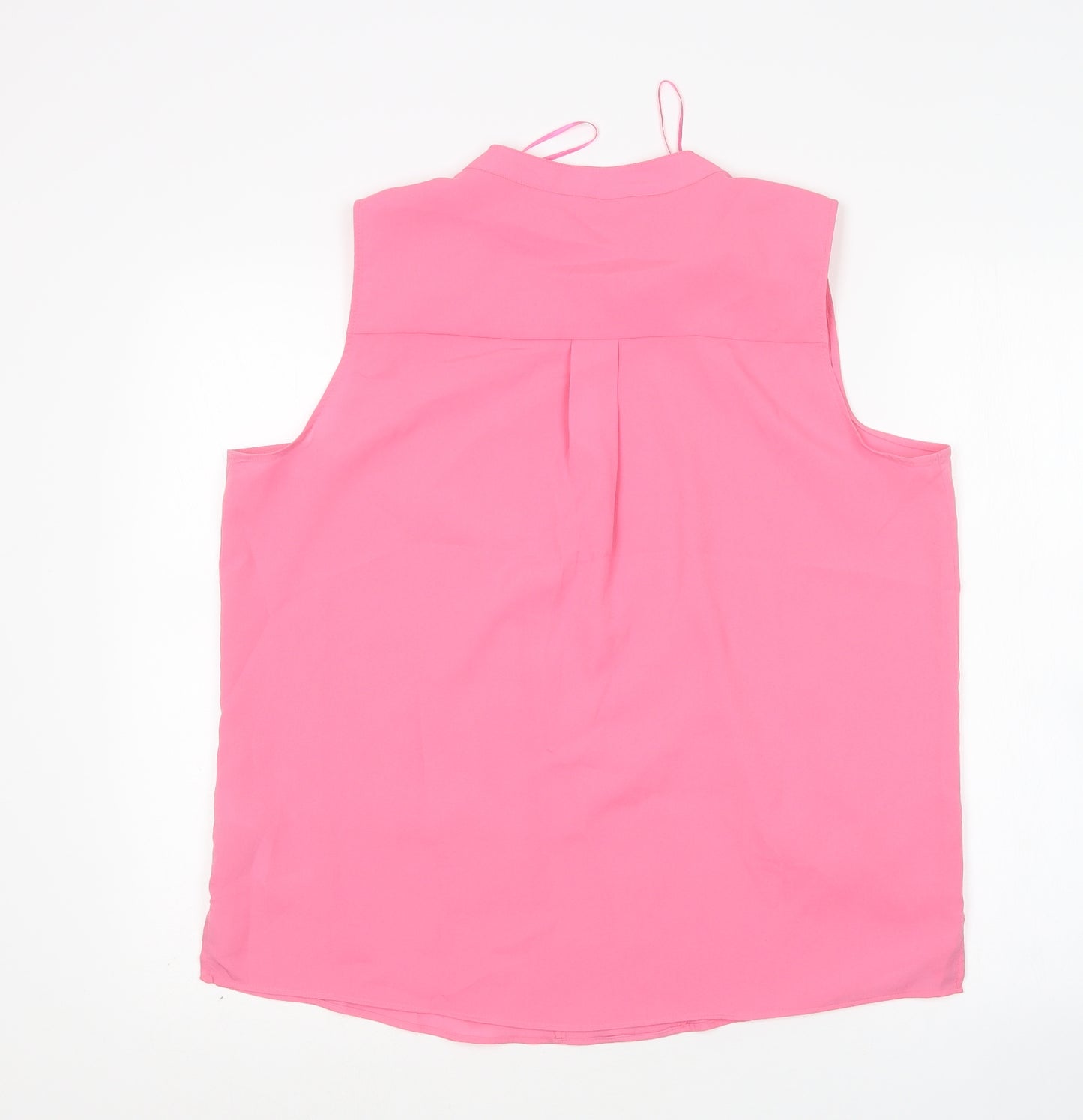 M&S Womens Pink  Polyester Basic Blouse Size 16 V-Neck