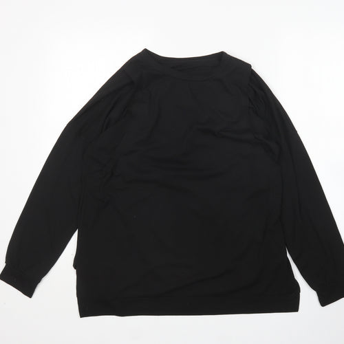 Preworn Womens Black  Polyester Pullover Sweatshirt Size L