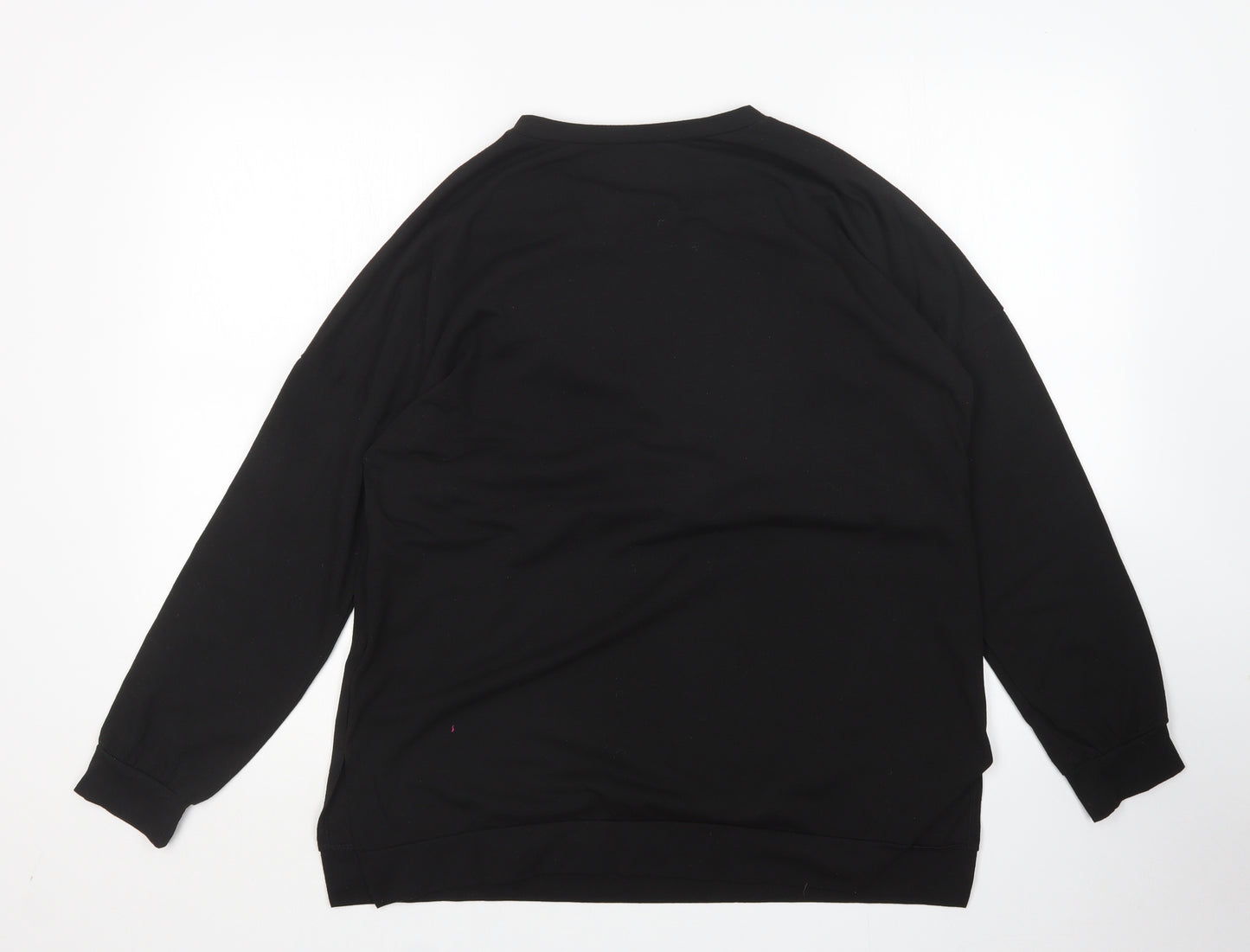 Preworn Womens Black  Polyester Pullover Sweatshirt Size L