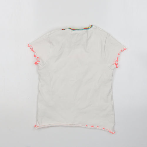 m7s Girls Multicoloured  Cotton Basic T-Shirt Size 9-10 Years Round Neck