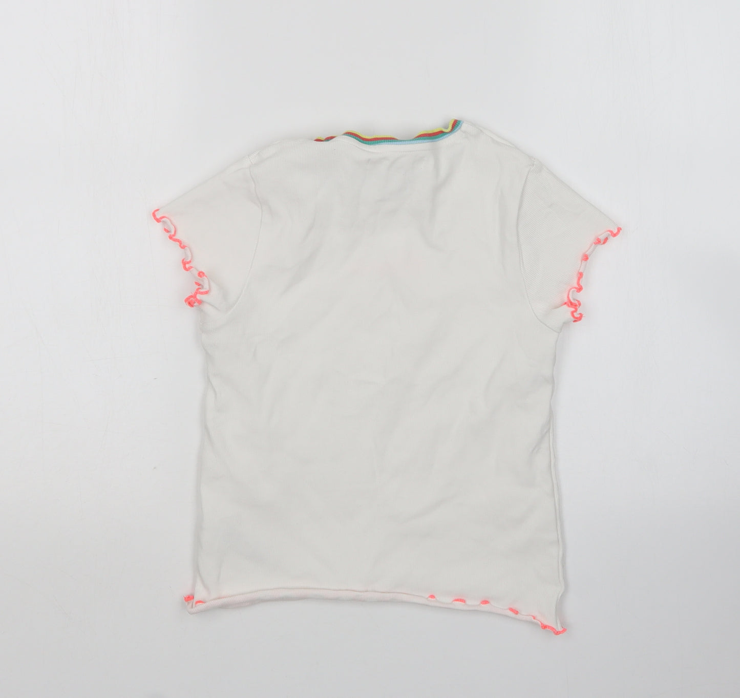 m7s Girls Multicoloured  Cotton Basic T-Shirt Size 9-10 Years Round Neck