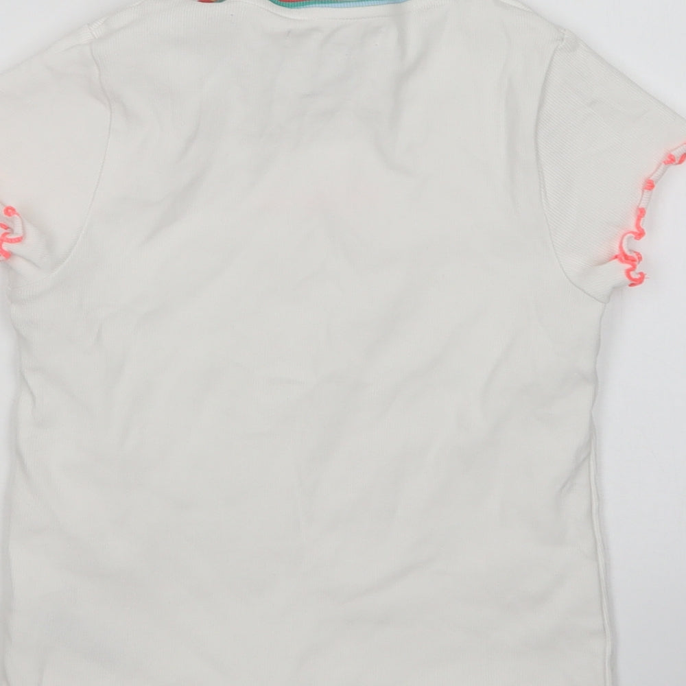 m7s Girls Multicoloured  Cotton Basic T-Shirt Size 9-10 Years Round Neck