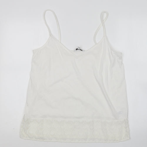 NEXT Womens White  Polyester Basic Tank Size 14 V-Neck