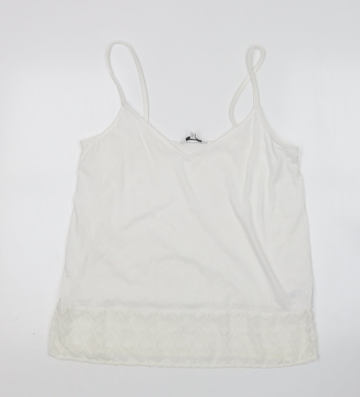 NEXT Womens White  Polyester Basic Tank Size 14 V-Neck