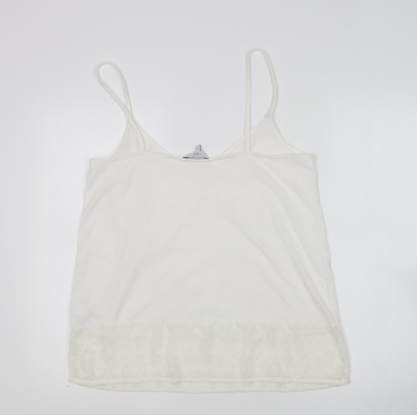 NEXT Womens White  Polyester Basic Tank Size 14 V-Neck