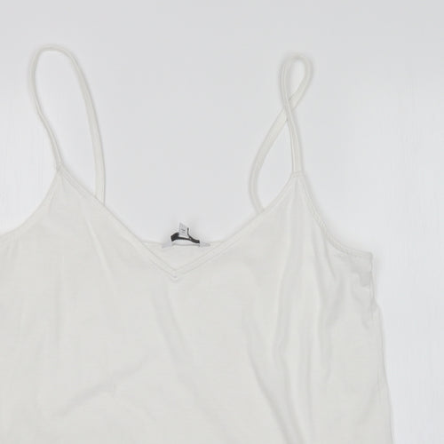 NEXT Womens White  Polyester Basic Tank Size 14 V-Neck