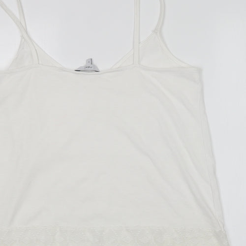 NEXT Womens White  Polyester Basic Tank Size 14 V-Neck