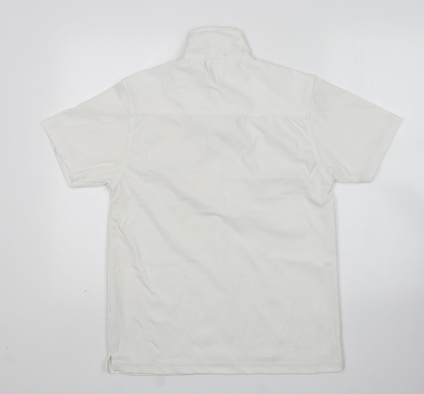 UrbanSpirit Womens White  Polyester Basic Polo Size M Collared
