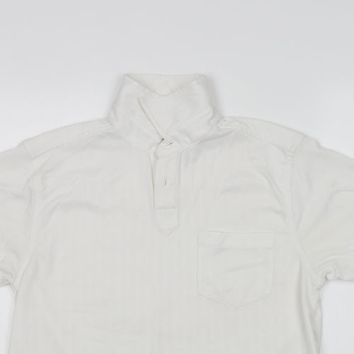 UrbanSpirit Womens White  Polyester Basic Polo Size M Collared