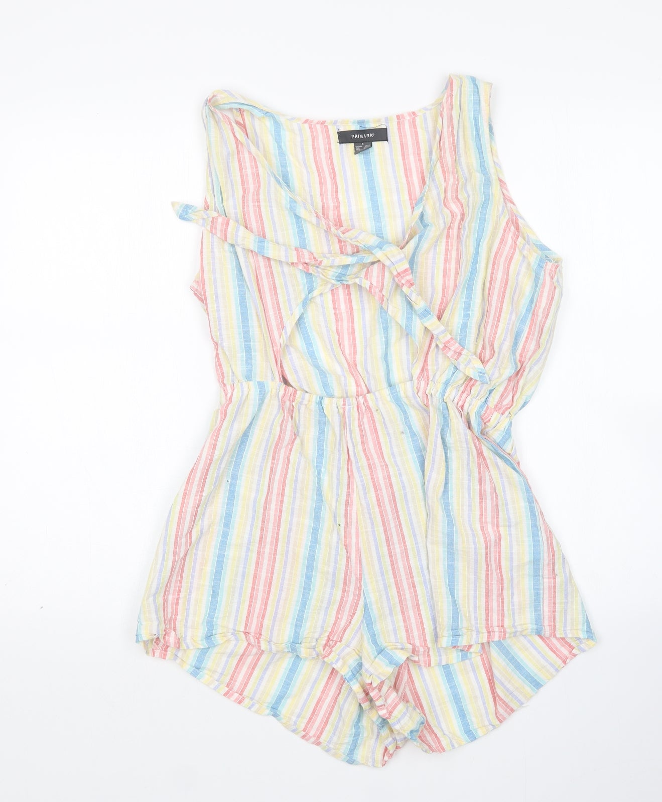 Primark Womens Multicoloured Striped Cotton Playsuit One-Piece Size S