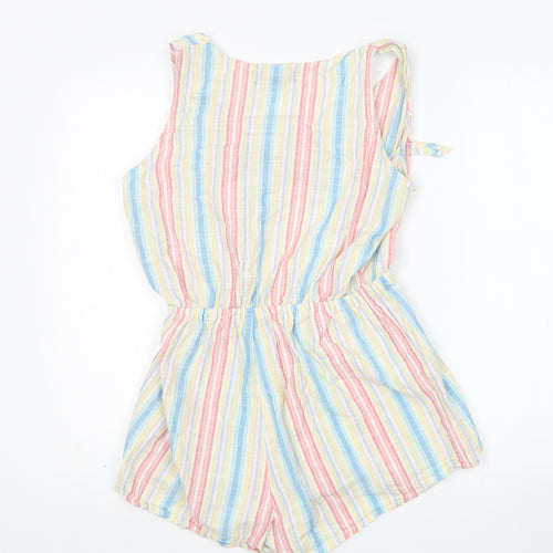 Primark Womens Multicoloured Striped Cotton Playsuit One-Piece Size S
