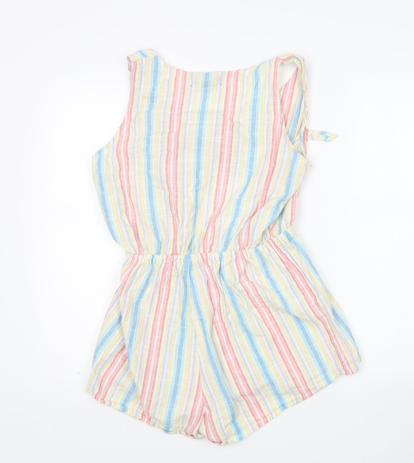 Primark Womens Multicoloured Striped Cotton Playsuit One-Piece Size S