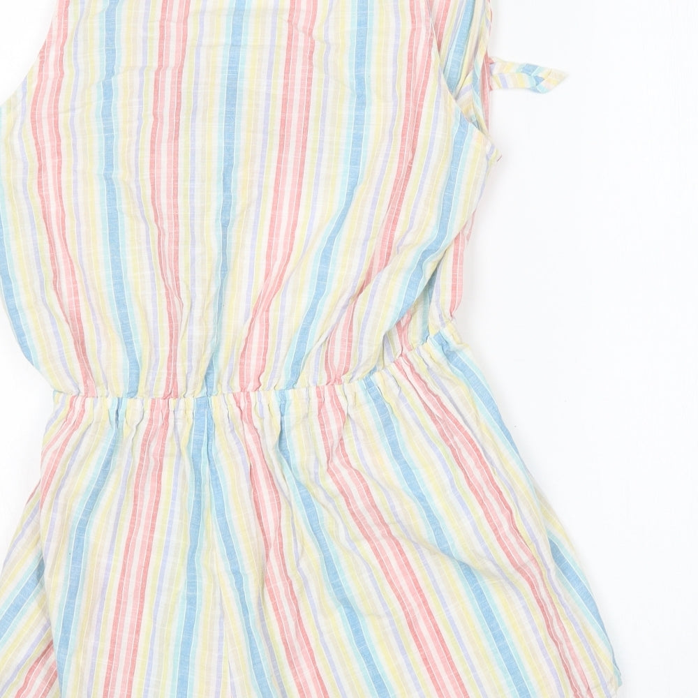Primark Womens Multicoloured Striped Cotton Playsuit One-Piece Size S