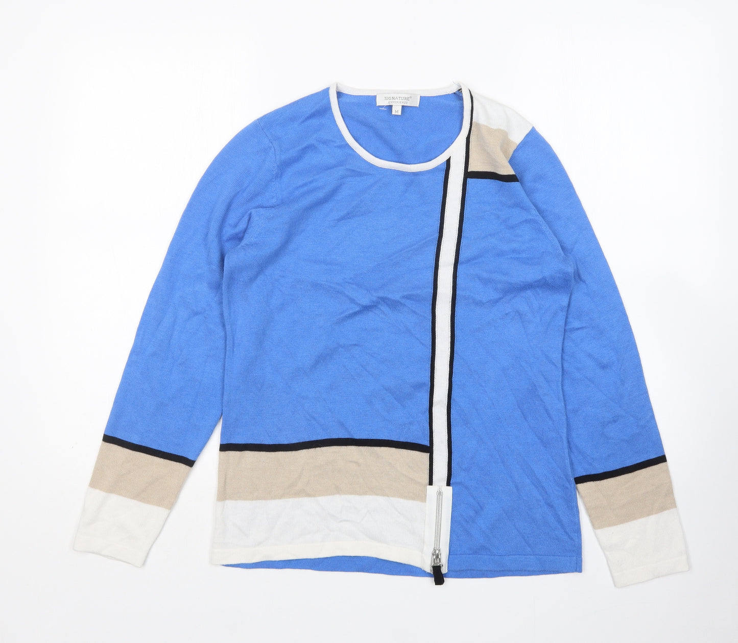 Signature Experience Womens Multicoloured Round Neck  Acrylic Pullover Jumper Size M