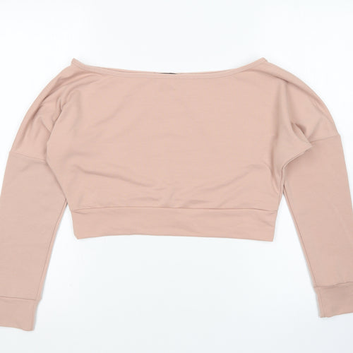 Select Womens Pink  Polyester Pullover Sweatshirt Size S   - cropped