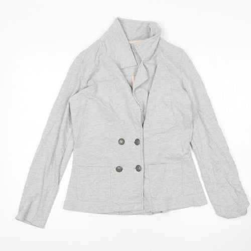 Denim Co Womens Grey V-Neck  Cotton Cardigan Jumper Size 8