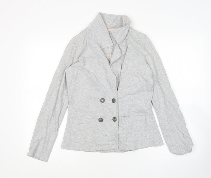 Denim Co Womens Grey V-Neck  Cotton Cardigan Jumper Size 8