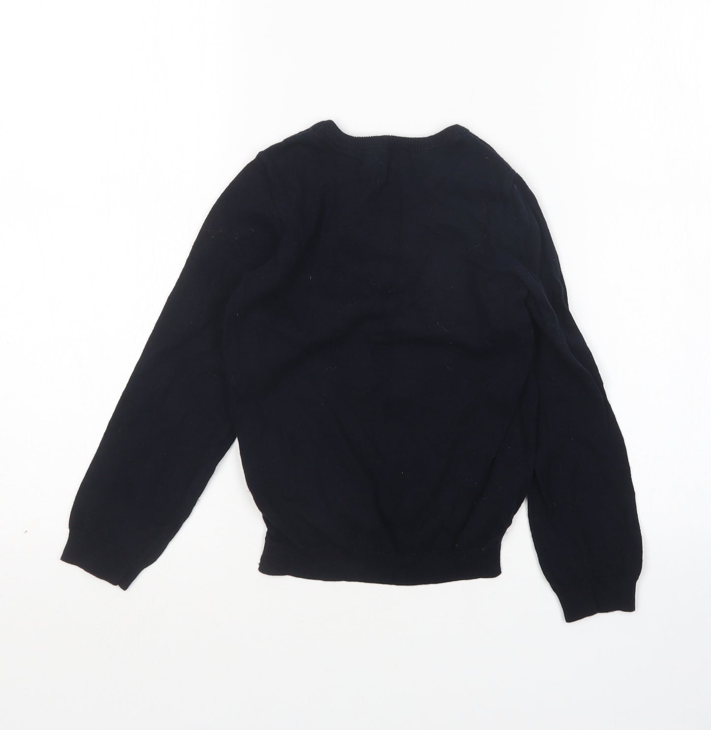 H&M Girls Blue Round Neck  Cotton Pullover Jumper Size 5-6 Years