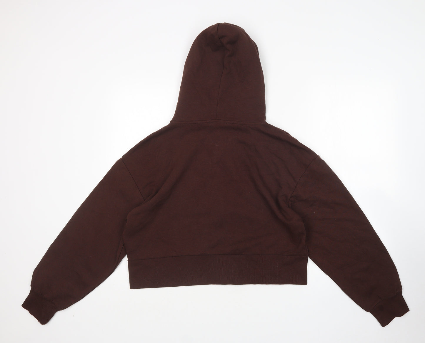 Zara Womens Brown  Cotton Full Zip Hoodie Size M