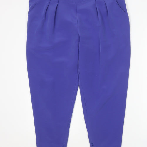 Jane Norman Womens Blue  Polyester Trousers  Size 14 L26 in Regular