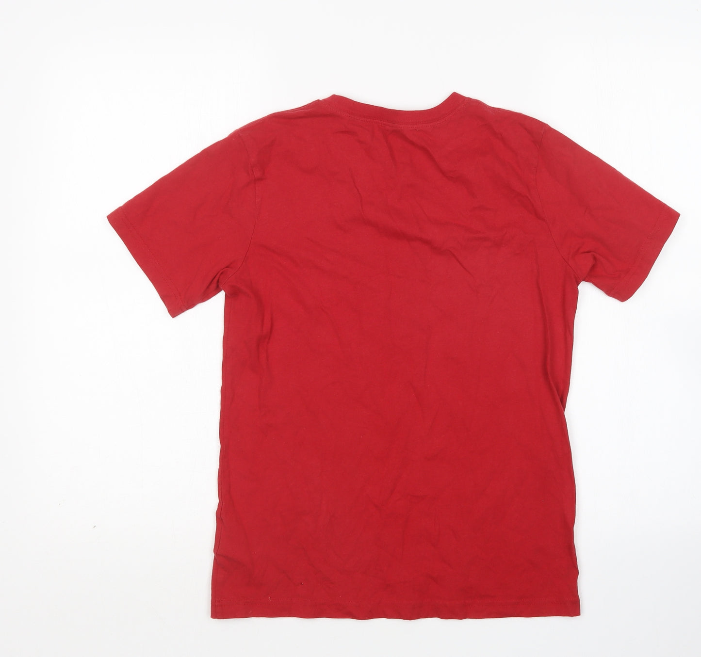 Jordan Boys Red  Cotton Basic T-Shirt Size 12-13 Years Round Neck