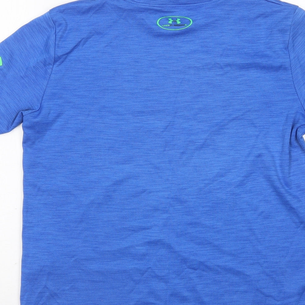 Under armour Boys Blue  Polyester Basic T-Shirt Size M Round Neck