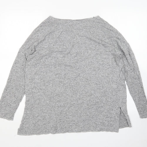 COIN 1804 Womens Grey Round Neck  Rayon Pullover Jumper Size S