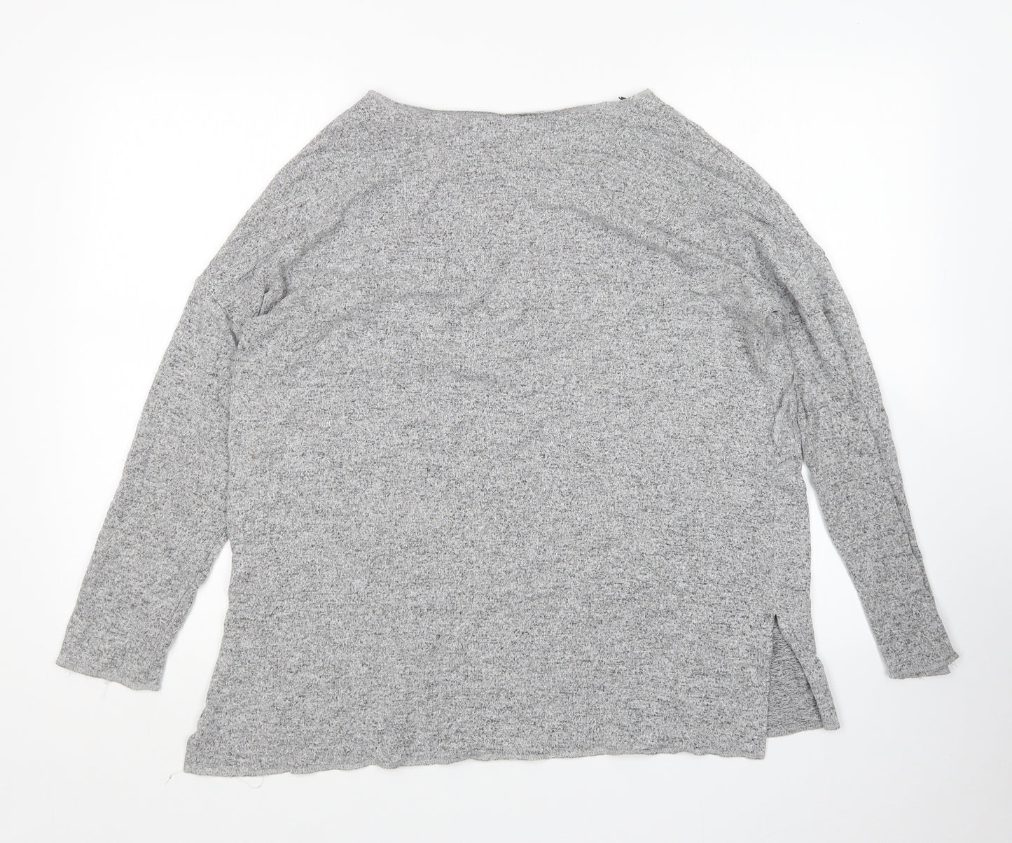 COIN 1804 Womens Grey Round Neck  Rayon Pullover Jumper Size S