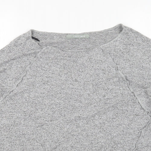 COIN 1804 Womens Grey Round Neck  Rayon Pullover Jumper Size S