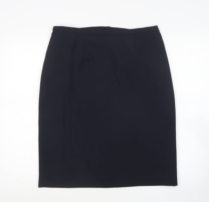 Agenda Womens Blue Polyester Straight & Pencil Skirt Size 16