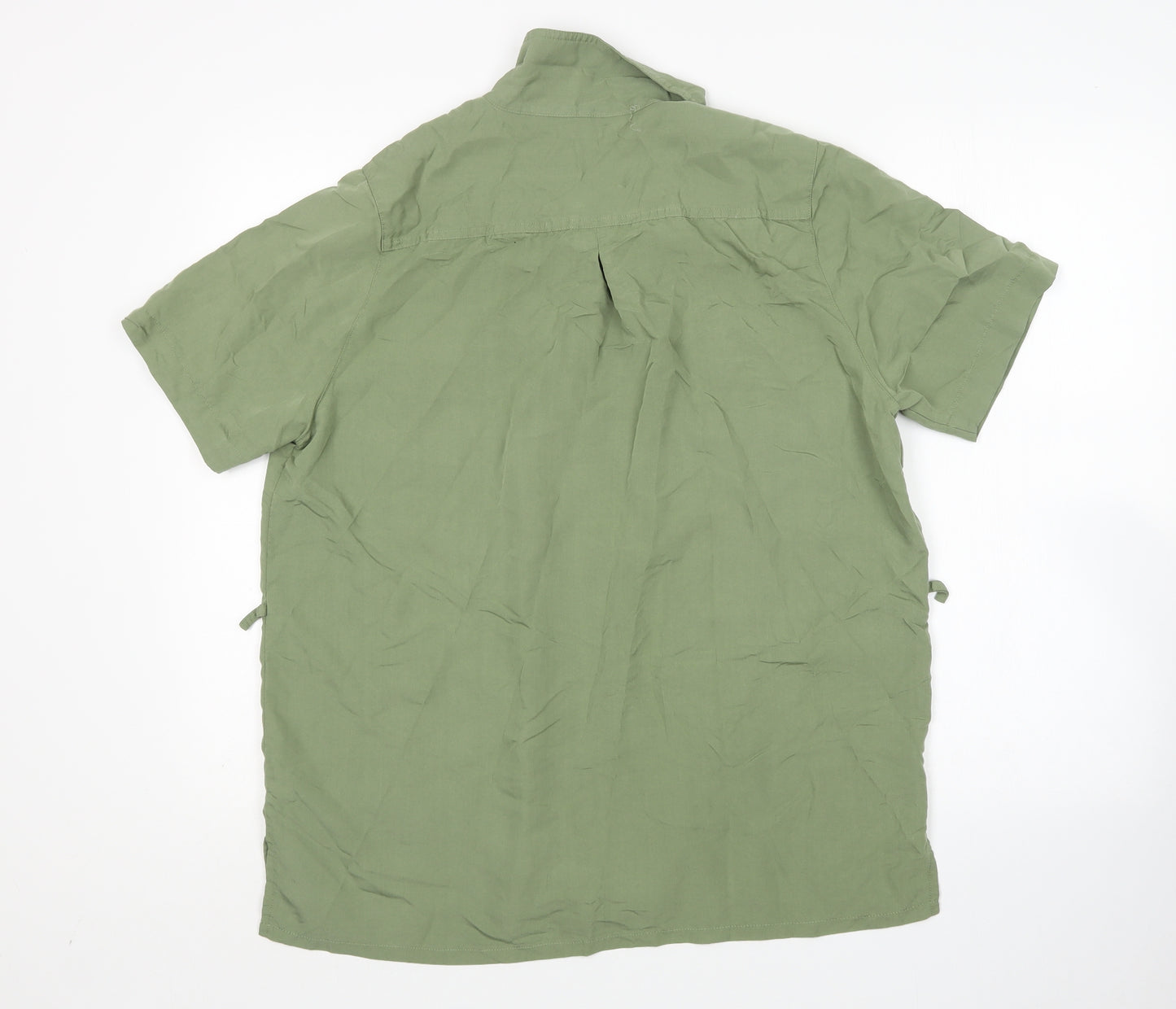 Damart Womens Green  Viscose Basic Button-Up Size 16 Collared