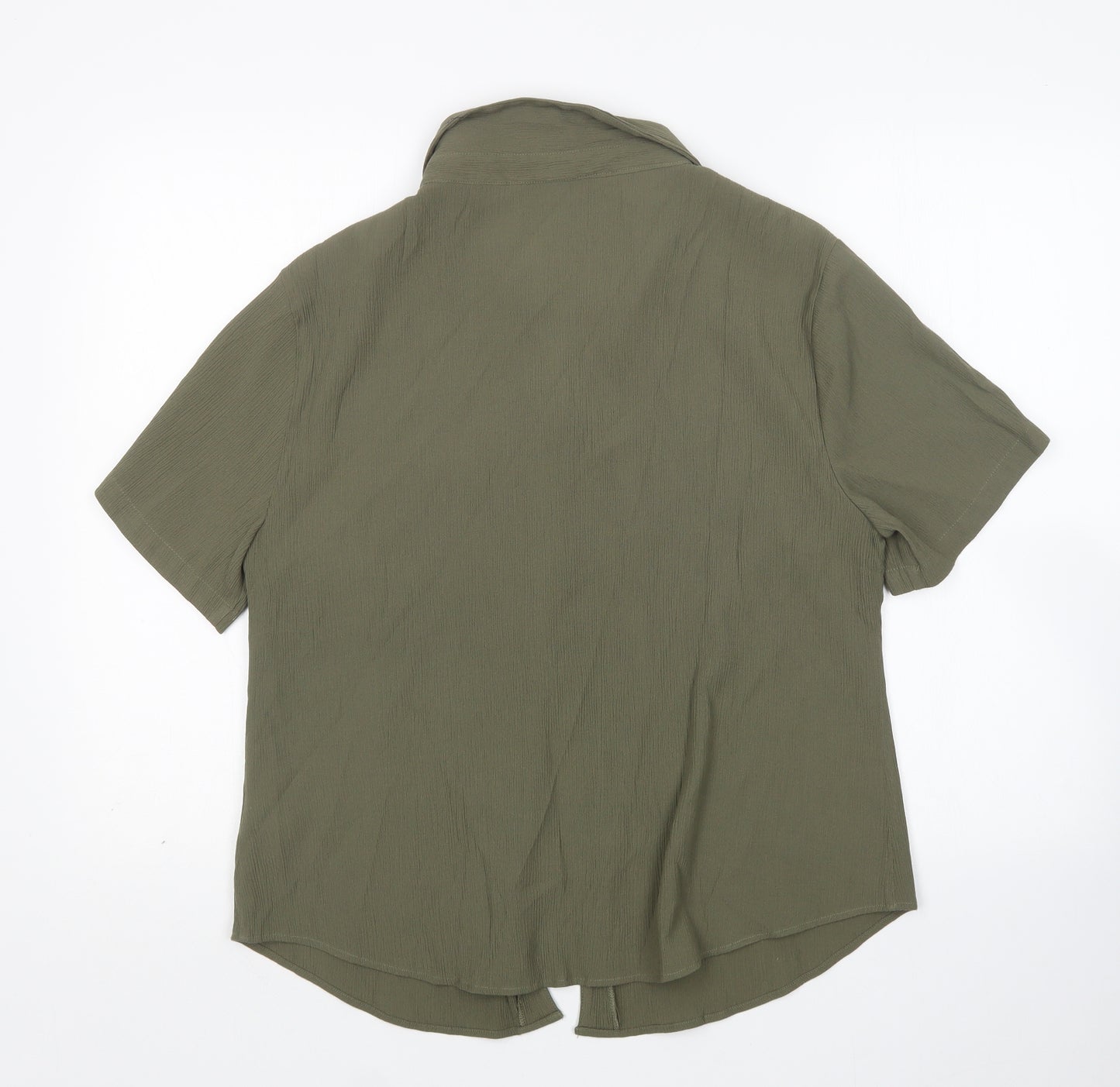 Damart Womens Green  Viscose Basic Button-Up Size 10 Collared