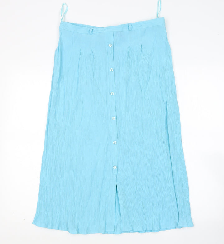 Collection Womens Green Viscose A-Line Skirt Size 16