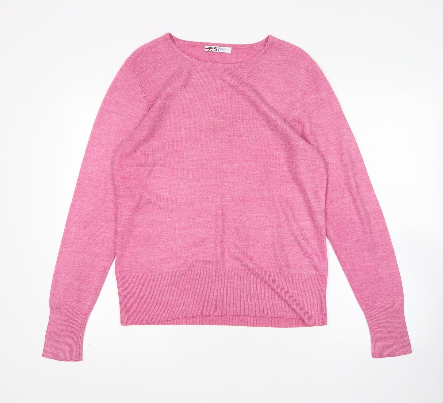 Papaya Womens Pink Round Neck  Acrylic Pullover Jumper Size 16