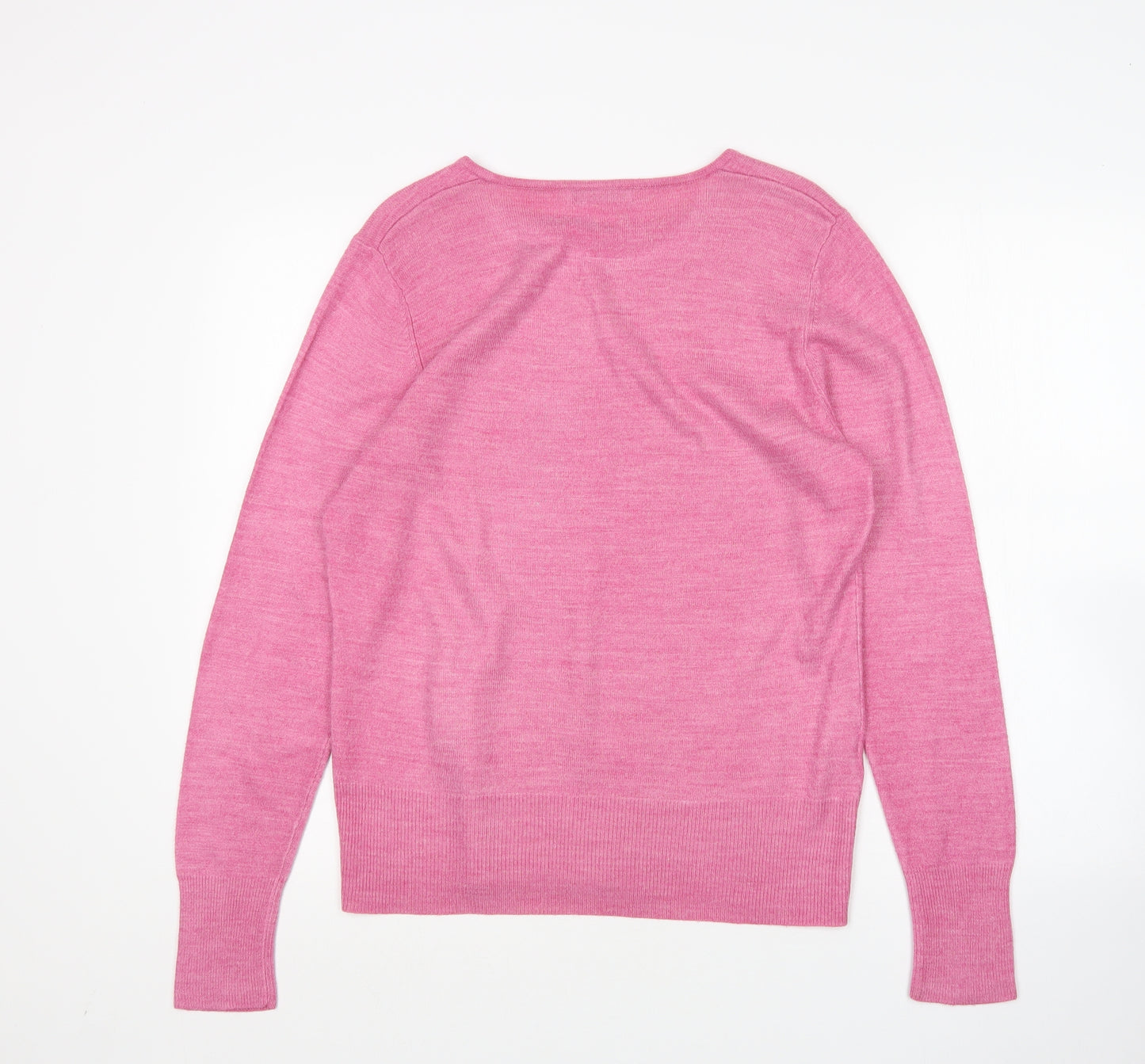 Papaya Womens Pink Round Neck  Acrylic Pullover Jumper Size 16
