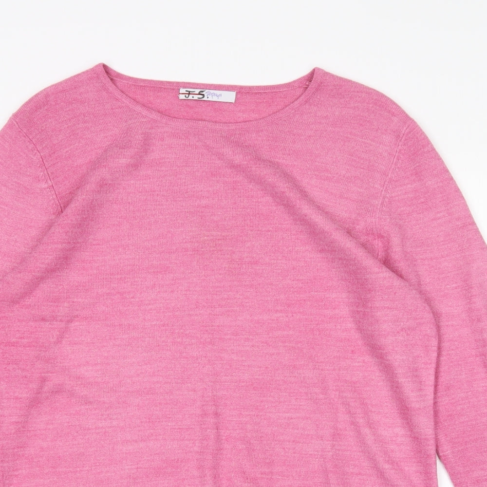 Papaya Womens Pink Round Neck  Acrylic Pullover Jumper Size 16