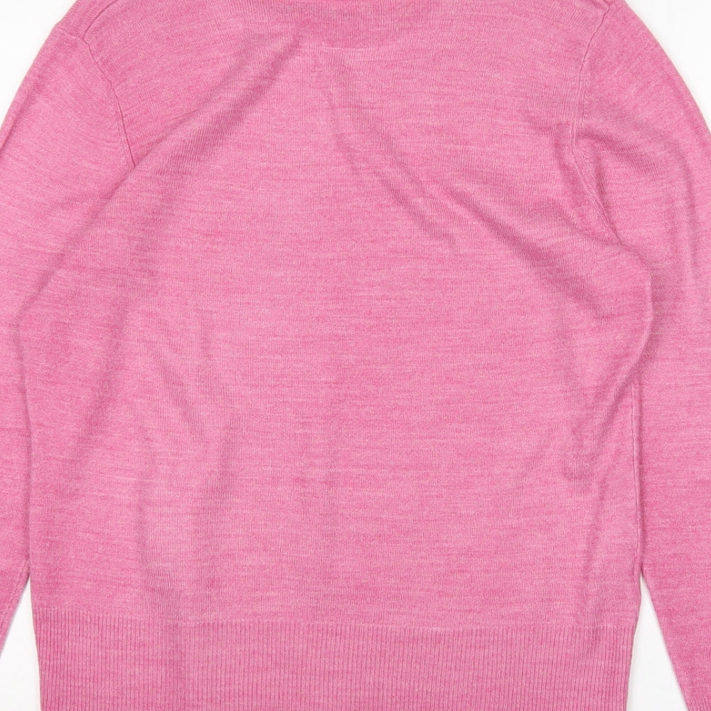 Papaya Womens Pink Round Neck  Acrylic Pullover Jumper Size 16