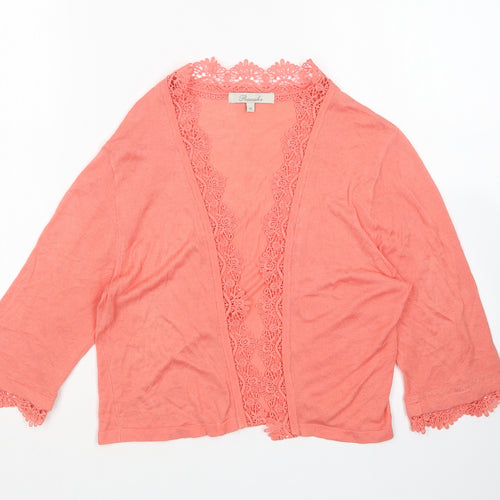 Peacocks Womens Pink V-Neck   Cardigan Jumper Size 10