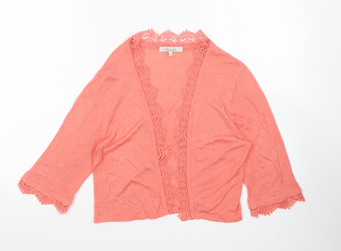 Peacocks Womens Pink V-Neck   Cardigan Jumper Size 10