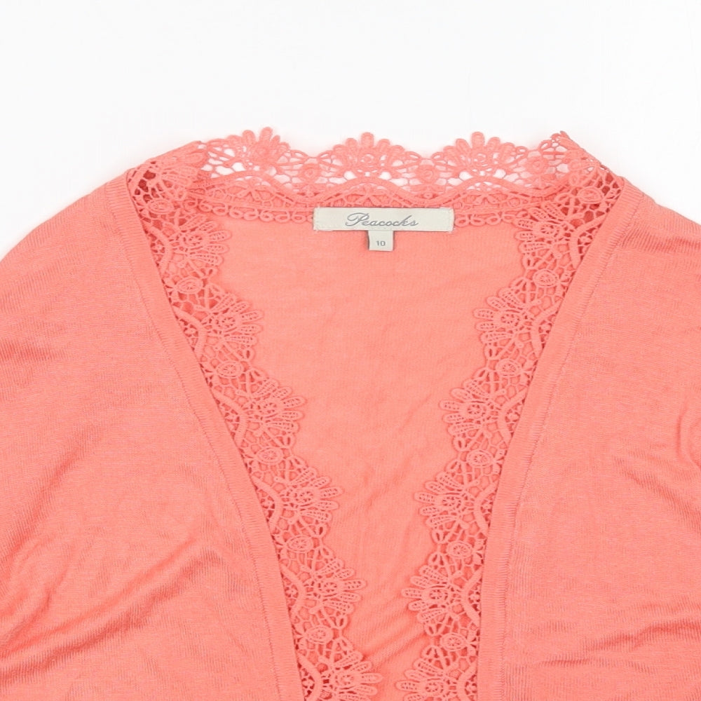 Peacocks Womens Pink V-Neck   Cardigan Jumper Size 10