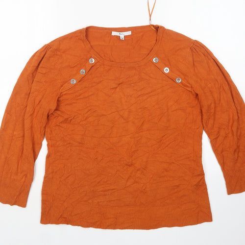 Klass Womens Brown Round Neck   Pullover Jumper Size M